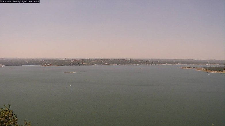 Lake Travis webcam, August 6, 2015 1:20 PM CT
