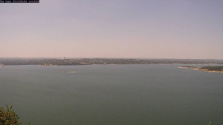 Lake Travis webcam, August 6, 2015 1:25 PM CT