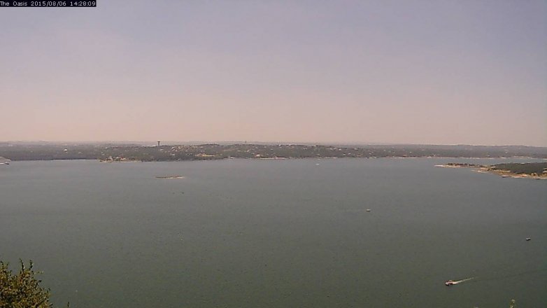 Lake Travis webcam, August 6, 2015 1:35 PM CT