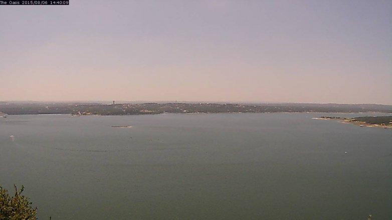Lake Travis webcam, August 6, 2015 1:45 PM CT