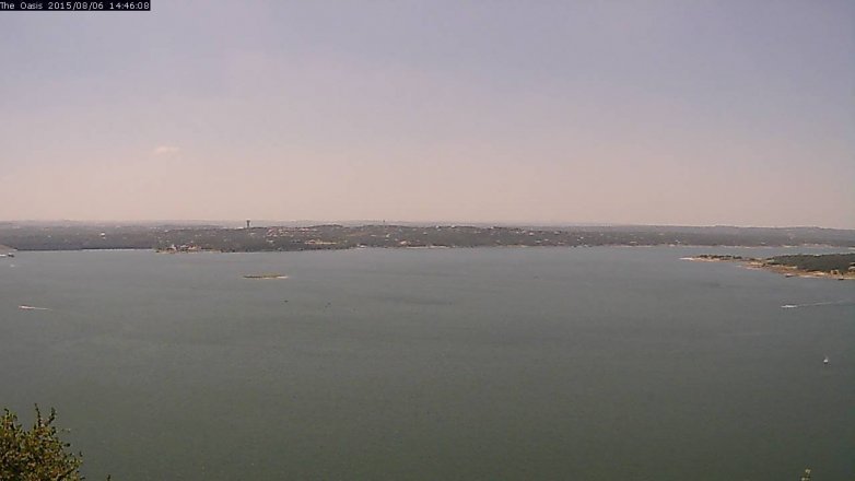 Lake Travis webcam, August 6, 2015 1:55 PM CT