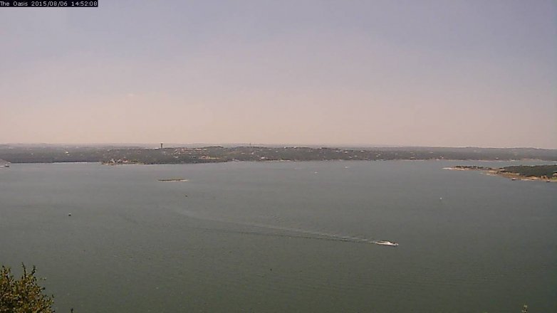 Lake Travis webcam, August 6, 2015 2:00 PM CT