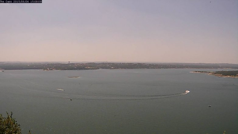 Lake Travis webcam, August 6, 2015 2:15 PM CT