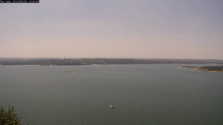 Lake Travis webcam, August 6, 2015 2:30 PM CT