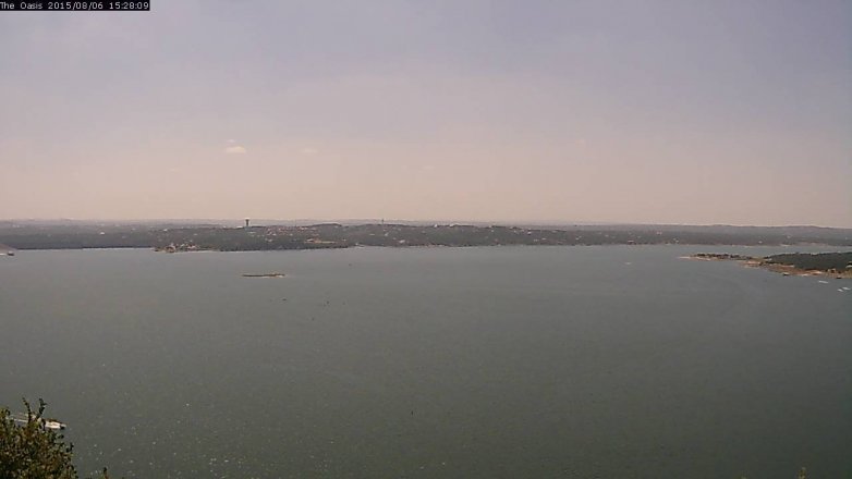 Lake Travis webcam, August 6, 2015 2:35 PM CT