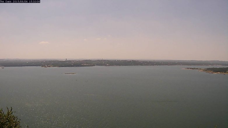 Lake Travis webcam, August 6, 2015 2:40 PM CT
