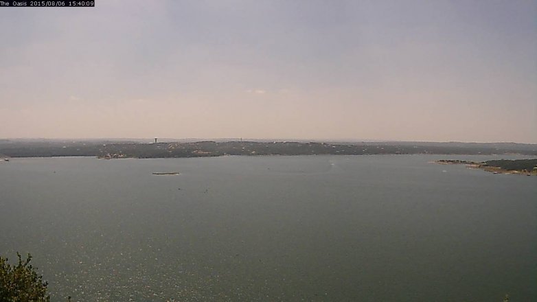 Lake Travis webcam, August 6, 2015 2:45 PM CT