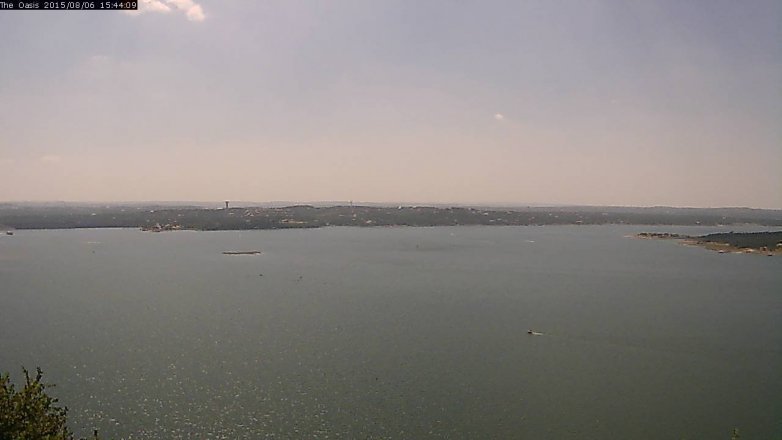 Lake Travis webcam, August 6, 2015 2:50 PM CT