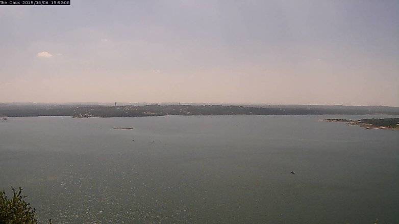 Lake Travis webcam, August 6, 2015 3:00 PM CT