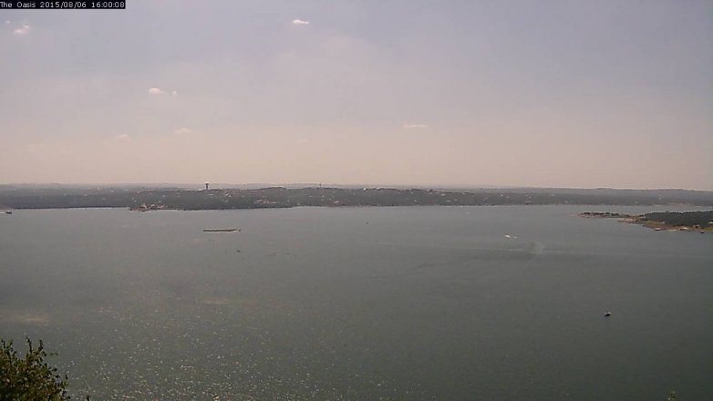 Lake Travis webcam, August 6, 2015 3:05 PM CT