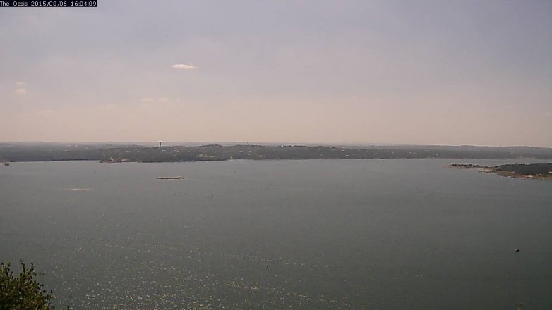 Lake Travis webcam, August 6, 2015 3:10 PM CT