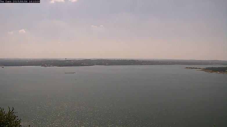 Lake Travis webcam, August 6, 2015 3:15 PM CT