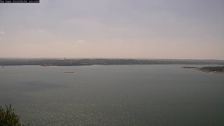 Lake Travis webcam, August 6, 2015 3:20 PM CT