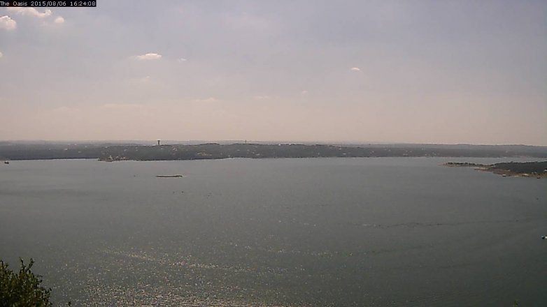 Lake Travis webcam, August 6, 2015 3:30 PM CT
