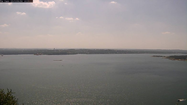 Lake Travis webcam, August 6, 2015 3:35 PM CT