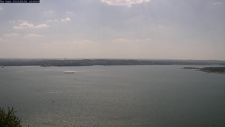 Lake Travis webcam, August 6, 2015 3:45 PM CT