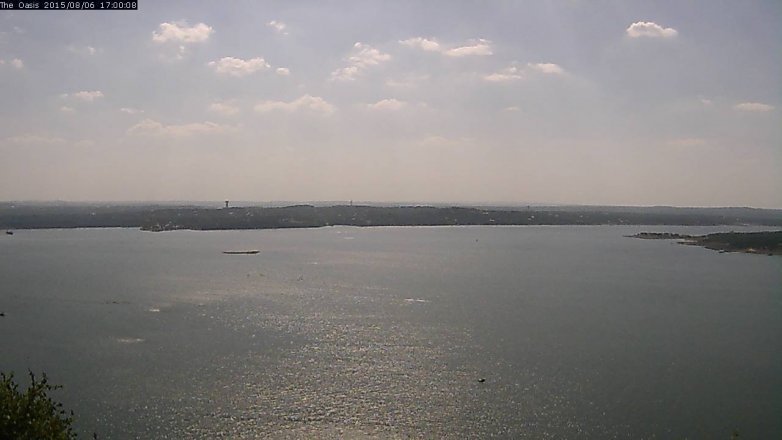Lake Travis webcam, August 6, 2015 4:05 PM CT