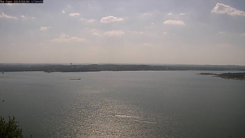 Lake Travis webcam, August 6, 2015 4:10 PM CT