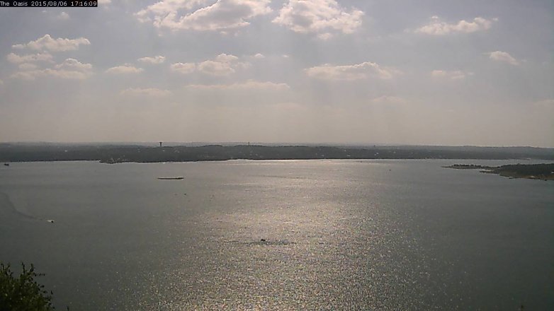 Lake Travis webcam, August 6, 2015 4:20 PM CT