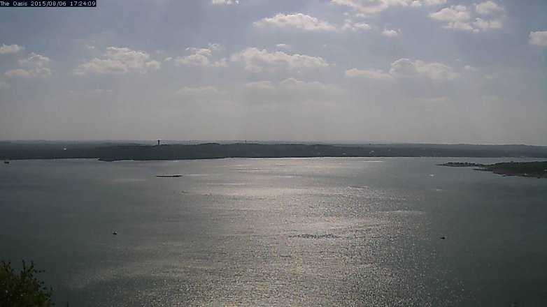 Lake Travis webcam, August 6, 2015 4:30 PM CT