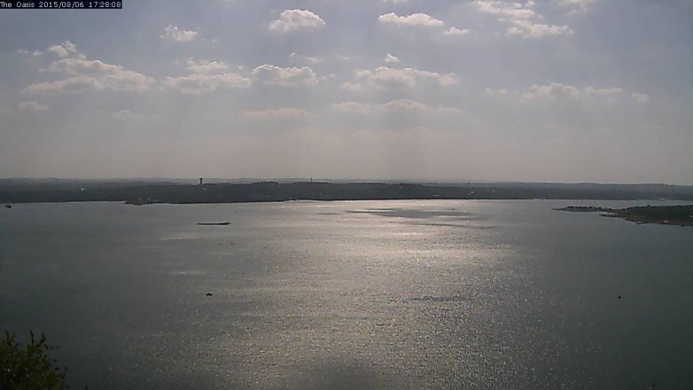 Lake Travis webcam, August 6, 2015 4:35 PM CT