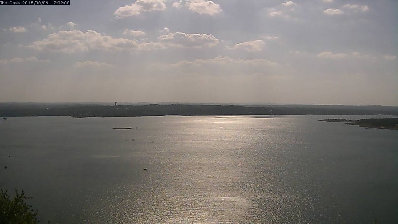 Lake Travis webcam, August 6, 2015 4:40 PM CT