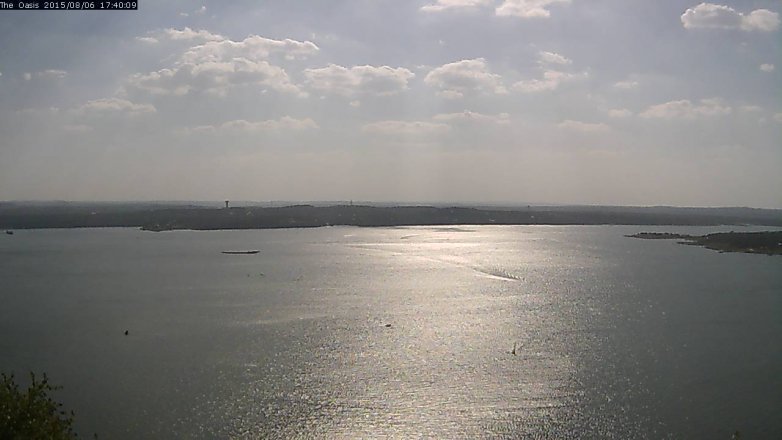Lake Travis webcam, August 6, 2015 4:45 PM CT