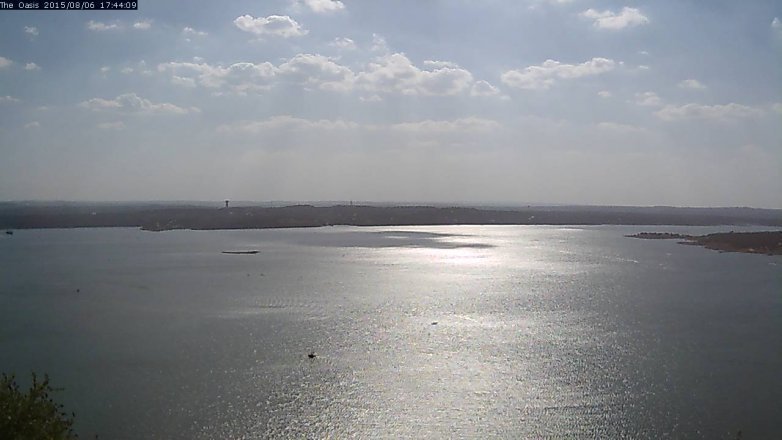Lake Travis webcam, August 6, 2015 4:50 PM CT