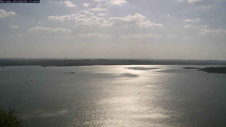 Lake Travis webcam, August 6, 2015 4:55 PM CT