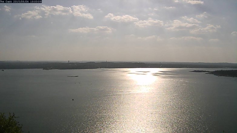Lake Travis webcam, August 6, 2015 5:05 PM CT