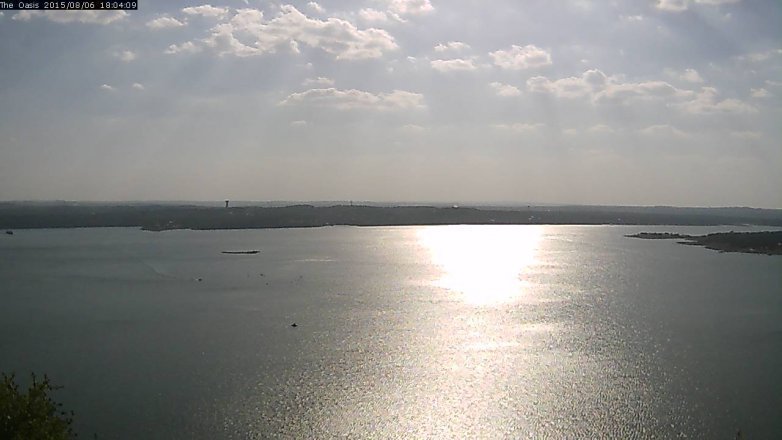 Lake Travis webcam, August 6, 2015 5:10 PM CT