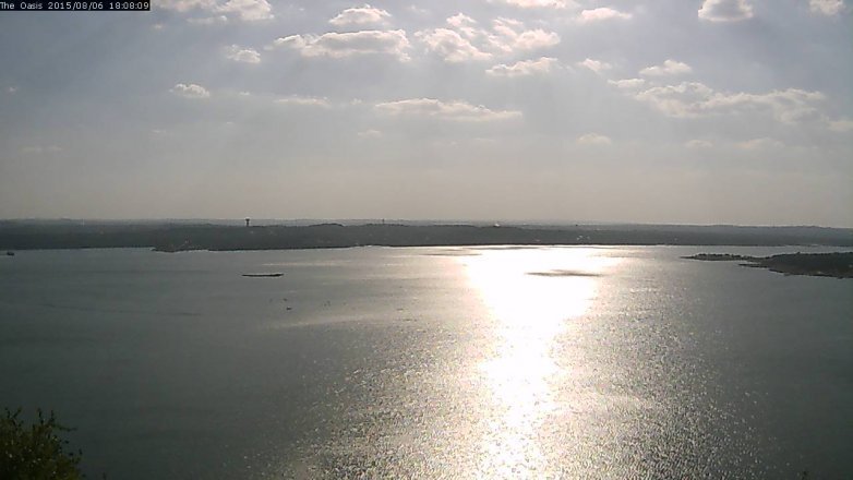 Lake Travis webcam, August 6, 2015 5:15 PM CT