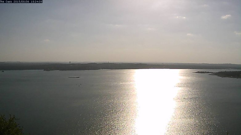 Lake Travis webcam, August 6, 2015 5:30 PM CT
