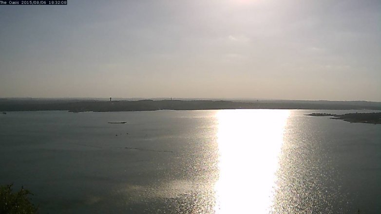 Lake Travis webcam, August 6, 2015 5:40 PM CT