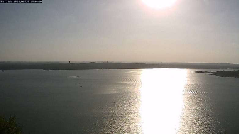 Lake Travis webcam, August 6, 2015 5:50 PM CT