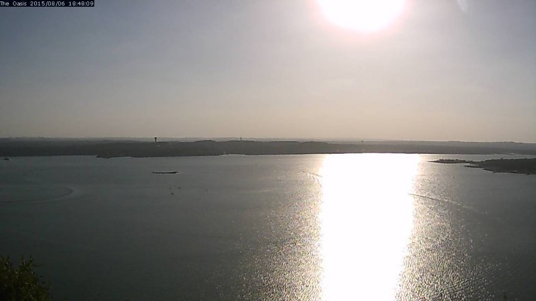 Lake Travis webcam, August 6, 2015 5:55 PM CT