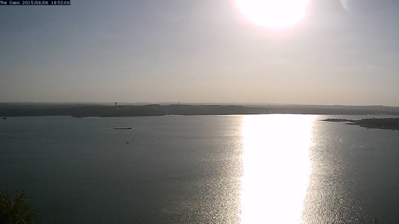 Lake Travis webcam, August 6, 2015 6:00 PM CT