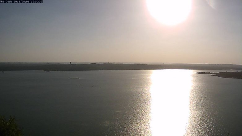 Lake Travis webcam, August 6, 2015 6:05 PM CT