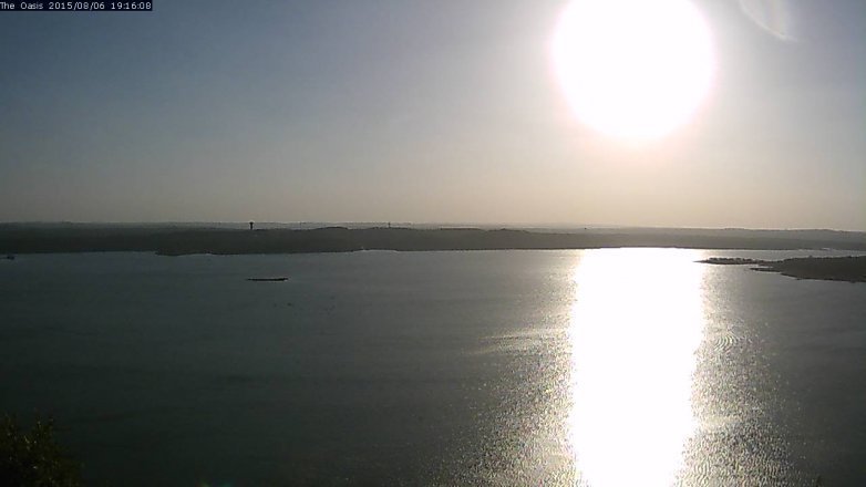 Lake Travis webcam, August 6, 2015 6:25 PM CT