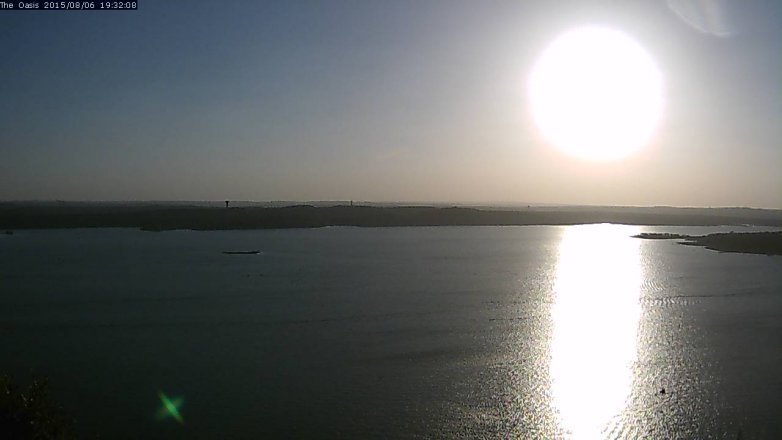 Lake Travis webcam, August 6, 2015 6:40 PM CT