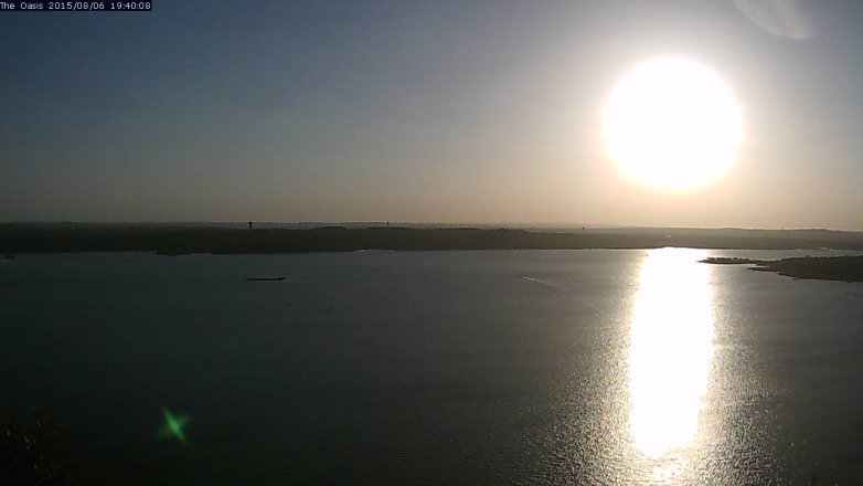 Lake Travis webcam, August 6, 2015 6:45 PM CT