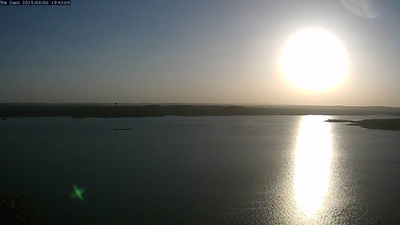 Lake Travis webcam, August 6, 2015 6:50 PM CT
