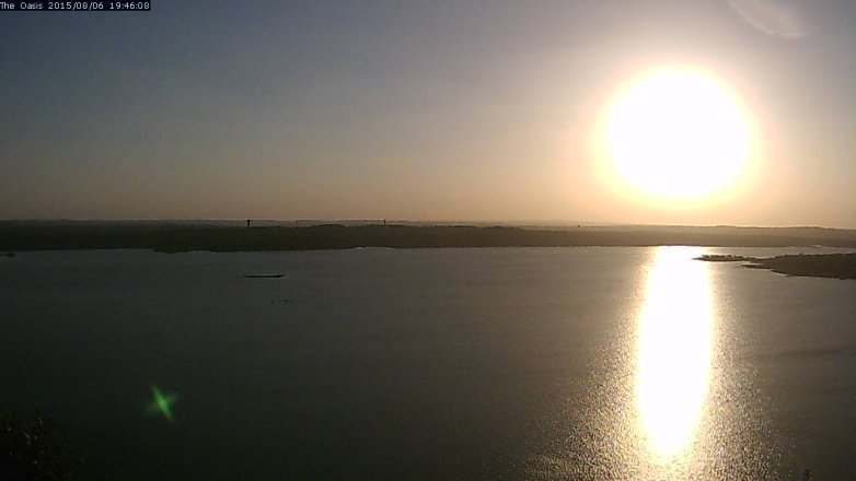 Lake Travis webcam, August 6, 2015 6:55 PM CT