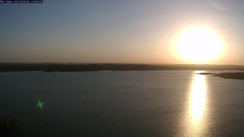 Lake Travis webcam, August 6, 2015 7:05 PM CT