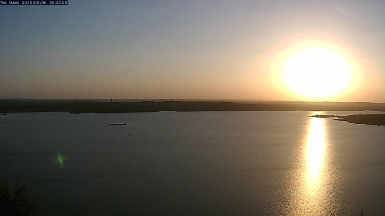 Lake Travis webcam, August 6, 2015 7:10 PM CT