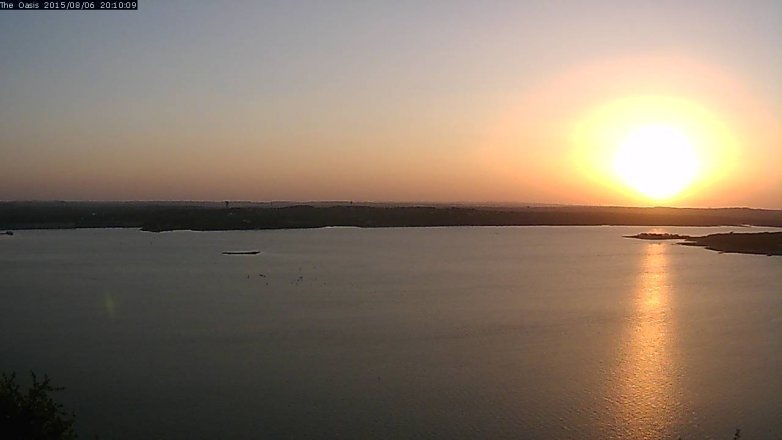 Lake Travis webcam, August 6, 2015 7:15 PM CT