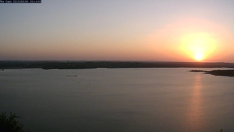 Lake Travis webcam, August 6, 2015 7:20 PM CT