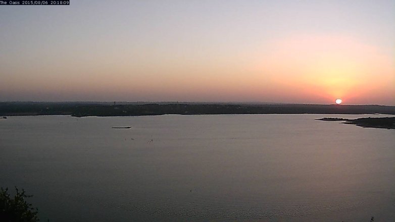 Lake Travis webcam, August 6, 2015 7:25 PM CT