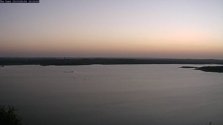 Lake Travis webcam, August 6, 2015 7:35 PM CT