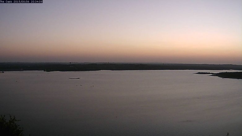 Lake Travis webcam, August 6, 2015 7:40 PM CT